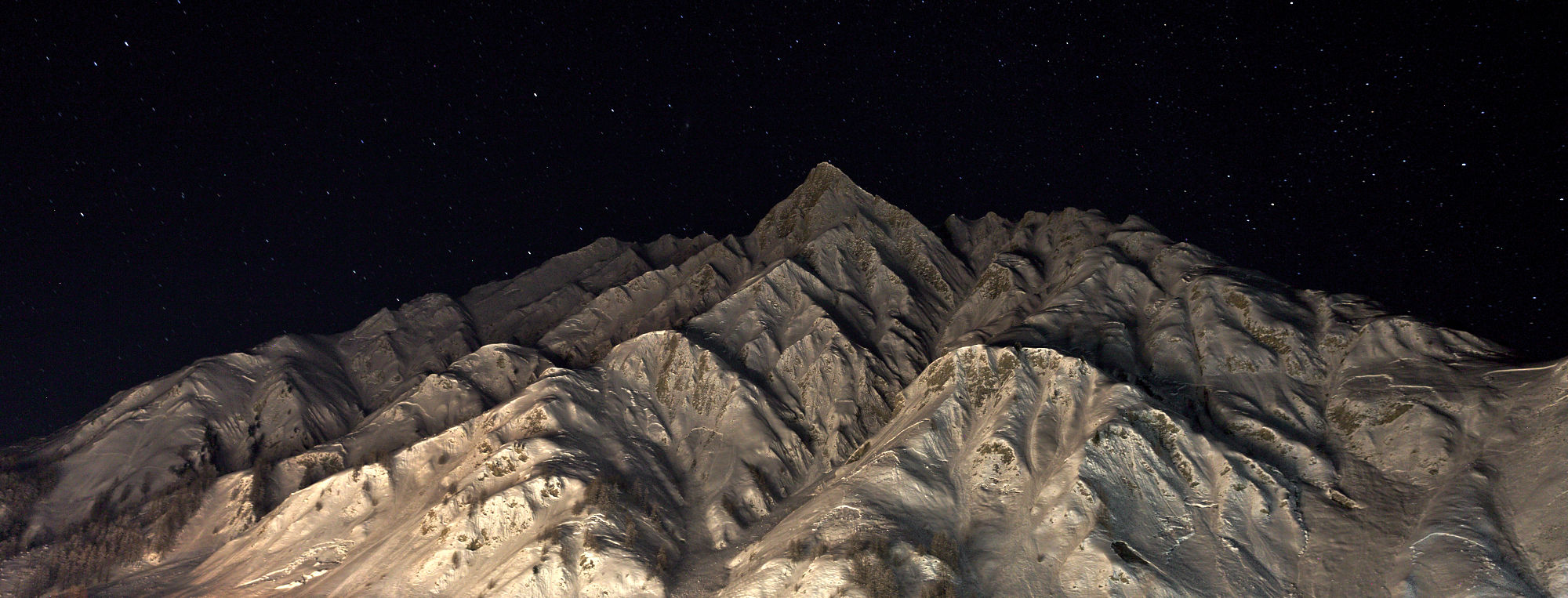Piz Ot in Samnaun bei Nacht